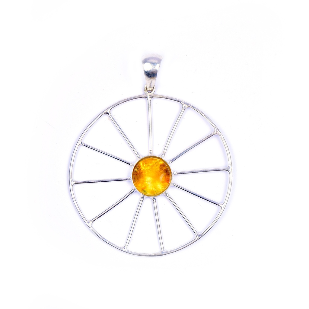 AUTO SILVER AMBER PENDANT