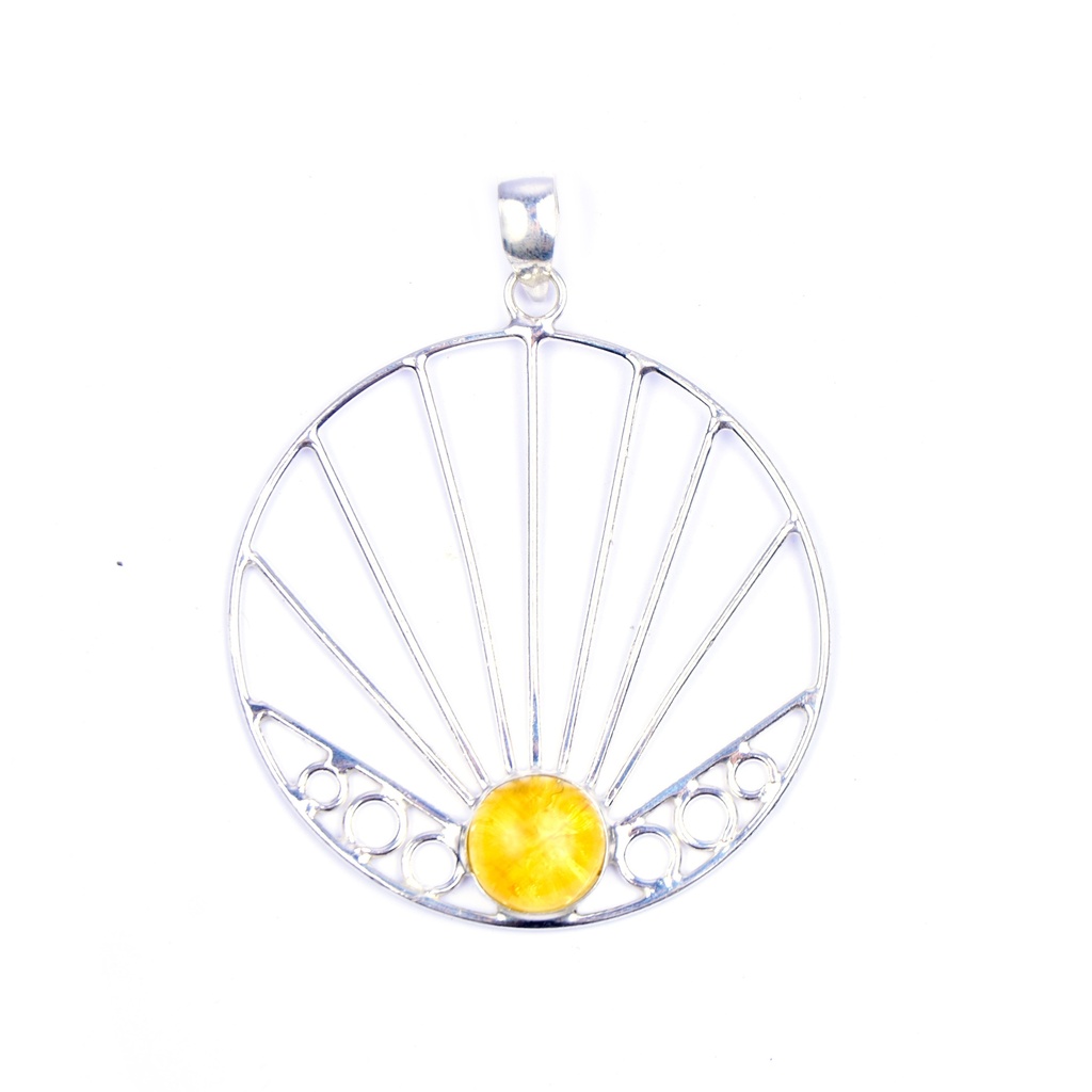 AUTO SILVER AMBER PENDANT