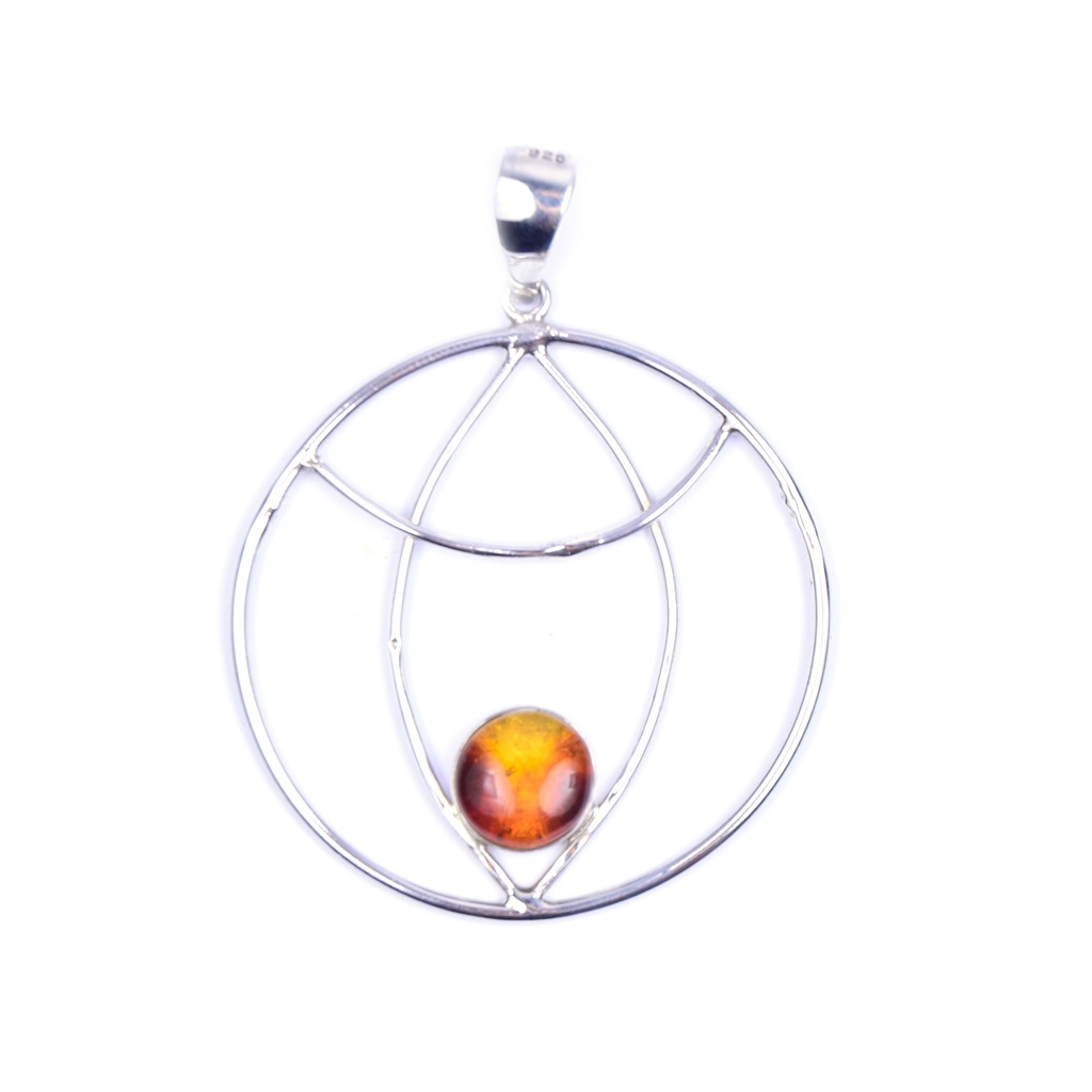 AUTO SILVER AMBER PENDANT