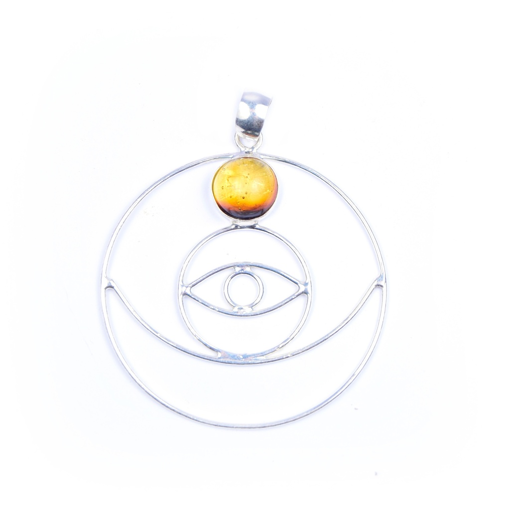 AUTO SILVER AMBER PENDANT