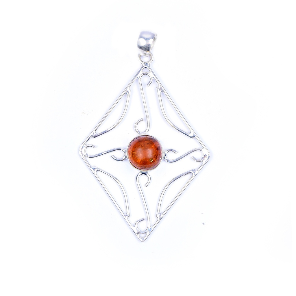 AUTO SILVER AMBER PENDANT