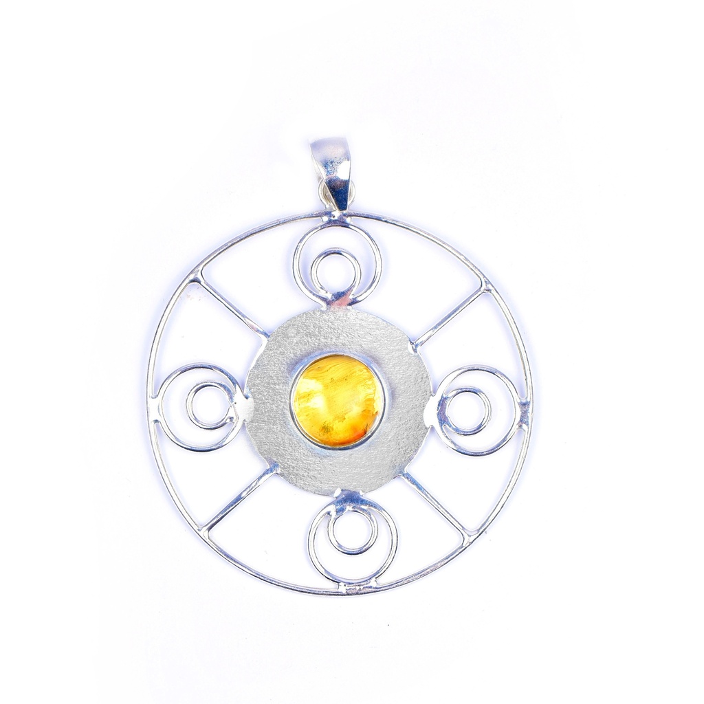 AUTO SILVER AMBER PENDANT