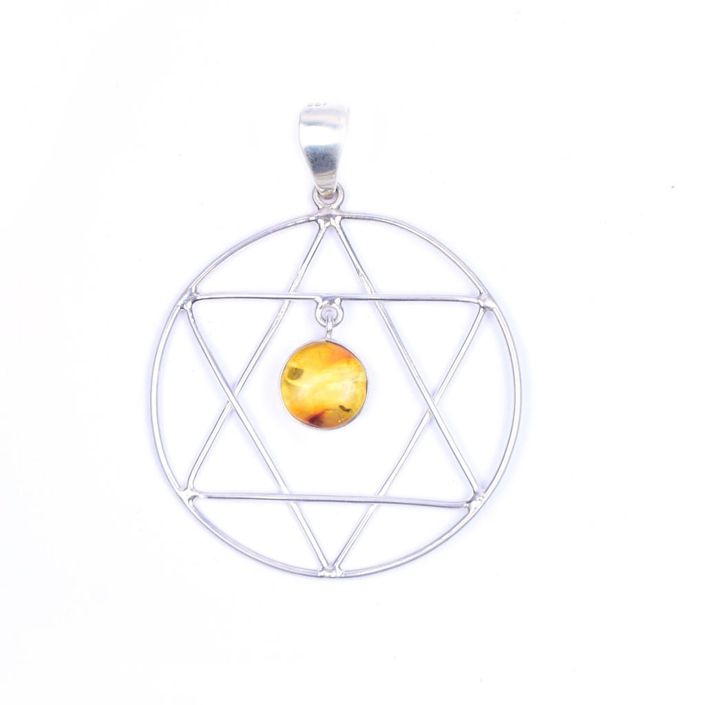AUTO SILVER AMBER PENDANT