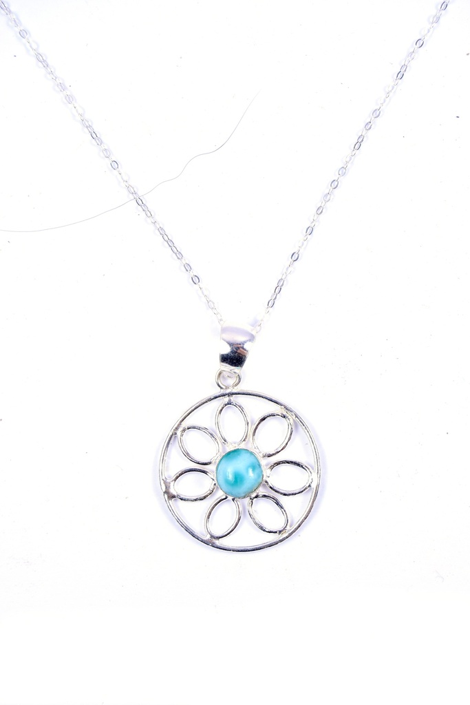 AUTO SILVER LARIMAR NECKLACE