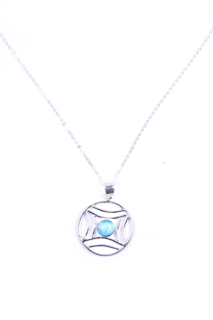AUTO SILVER LARIMAR NECKLACE
