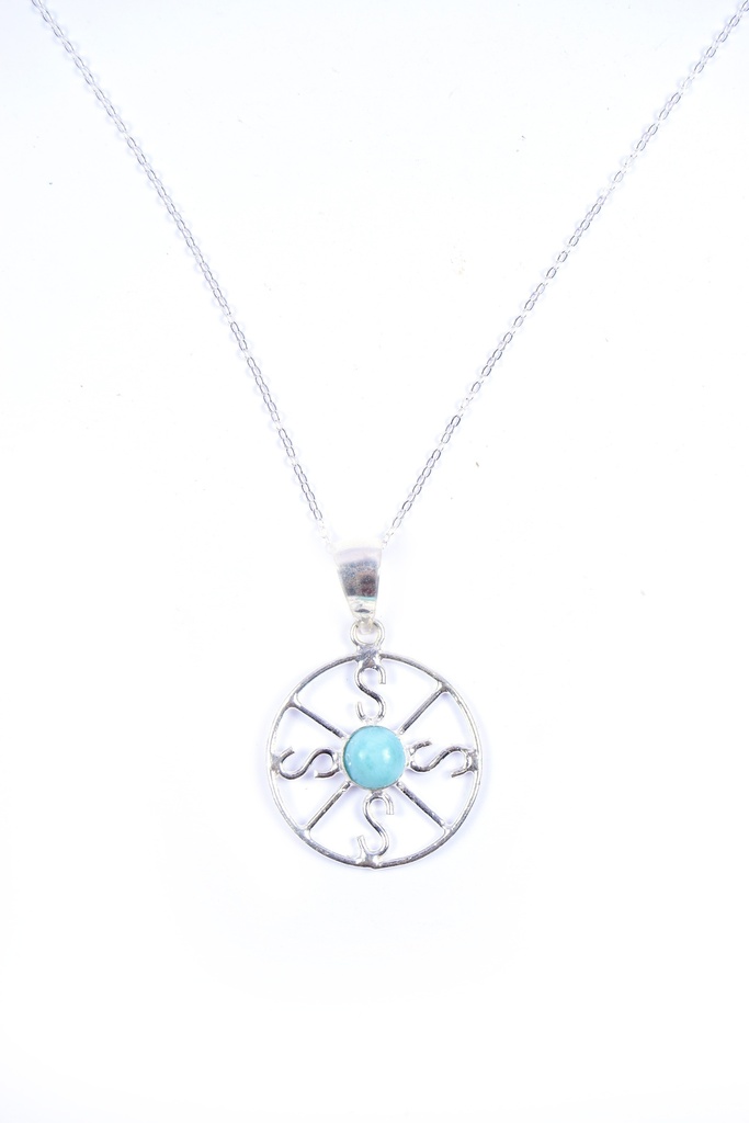 AUTO SILVER LARIMAR NECKLACE