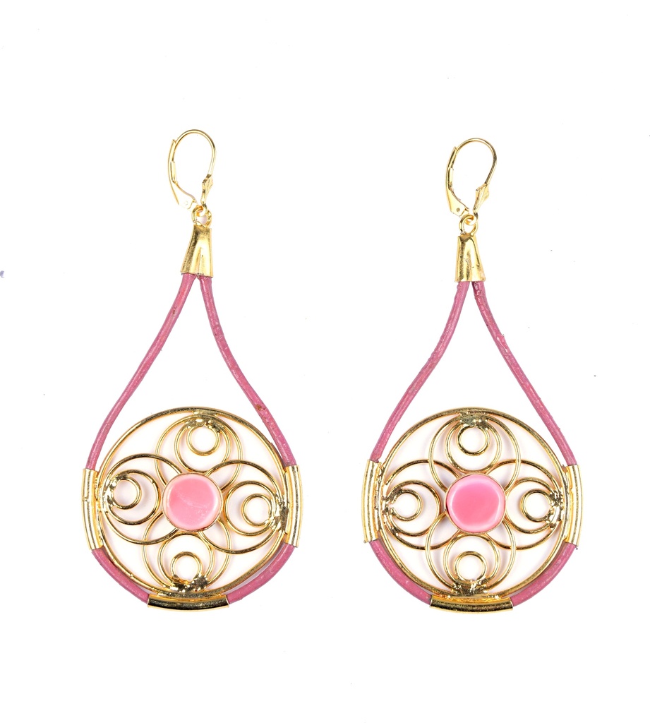AUTO PIEL DORATO PINK SEA SHELL EARRINGS
