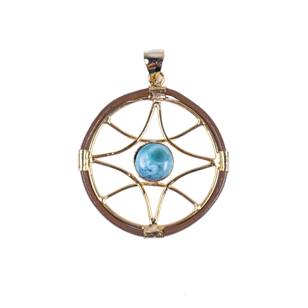 AUTO PIEL DORATO LARIMAR PENDANT