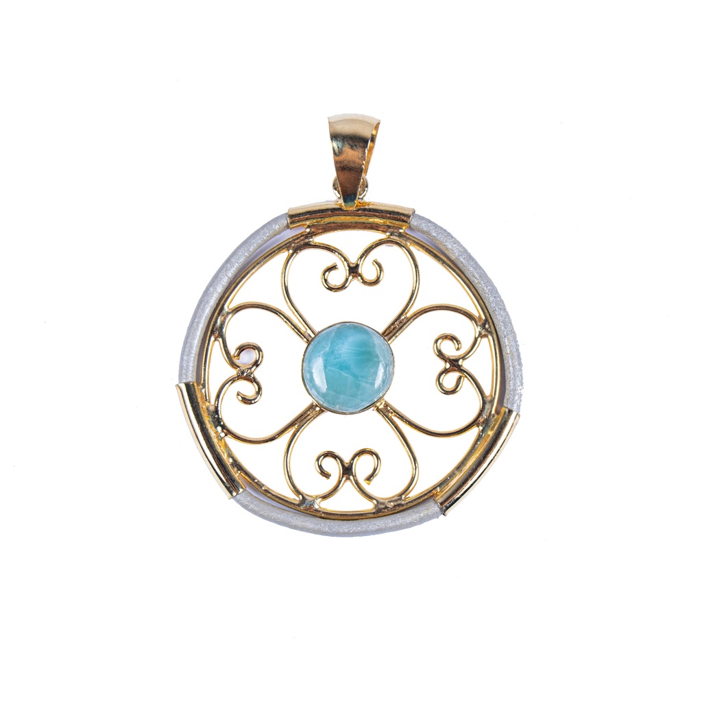 AUTO PIEL DORATO LARIMAR PENDANT