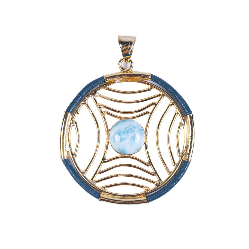AUTO PIEL DORATO LARIMAR PENDANT