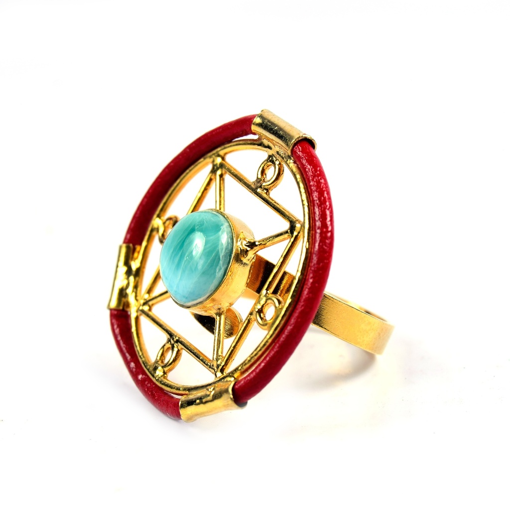 AUTO PIEL DORATO LARIMAR RING