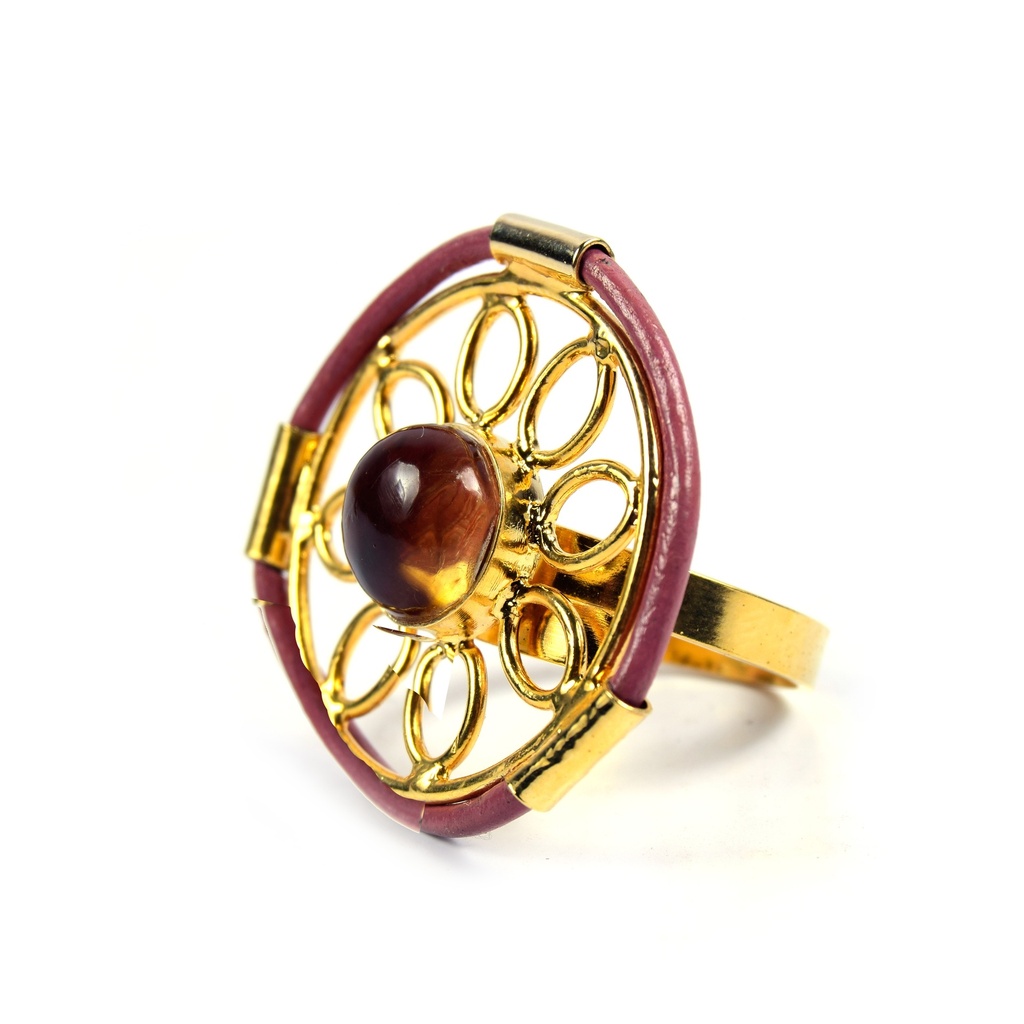 AUTO PIEL DORATO AMBER RING