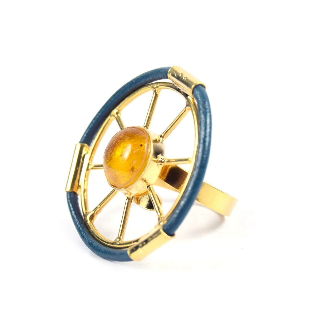 AUTO PIEL DORATO AMBER RING
