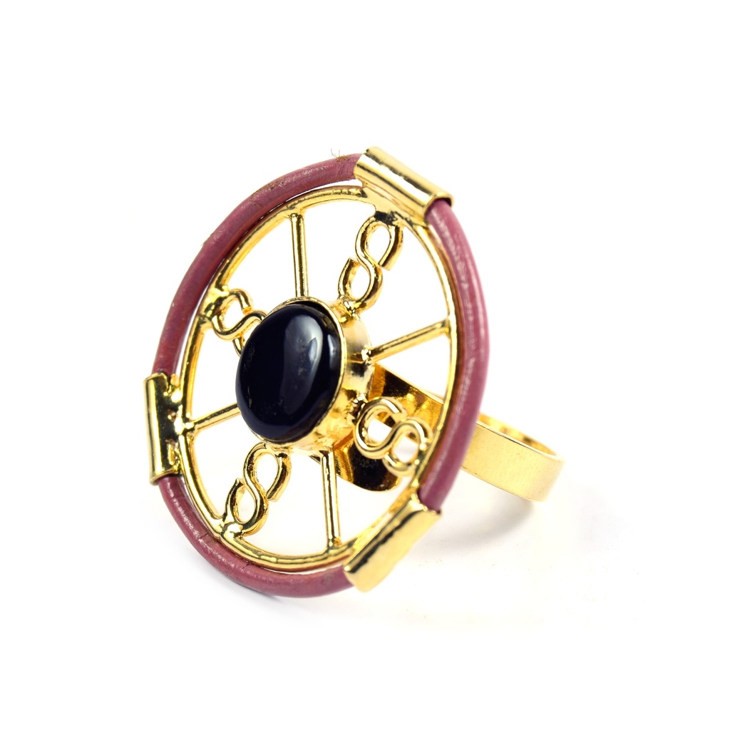 AUTO PIEL DORATO COW HORN RING