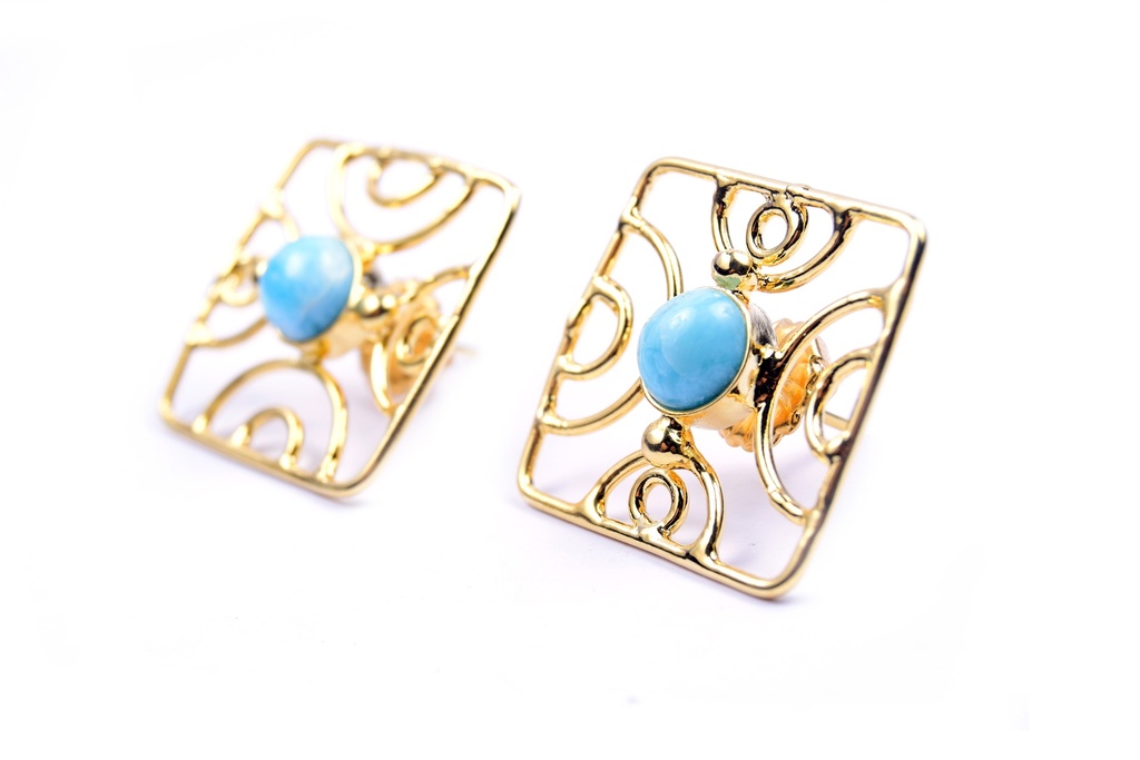 AUTO DORATO LARIMAR SMALL EARRINGS