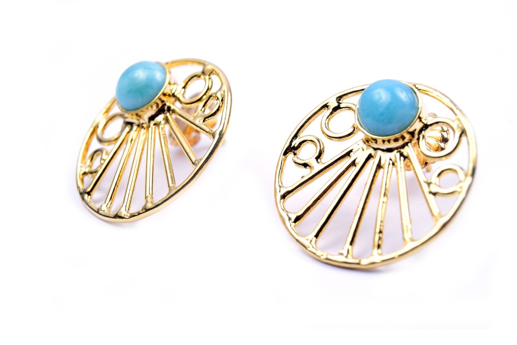 AUTO DORATO LARIMAR SMALL EARRINGS