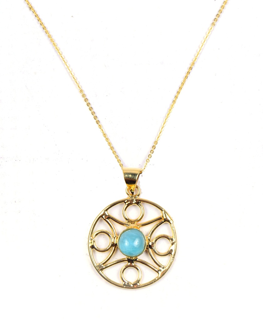 AUTO DORATO LARIMAR NECKLACE