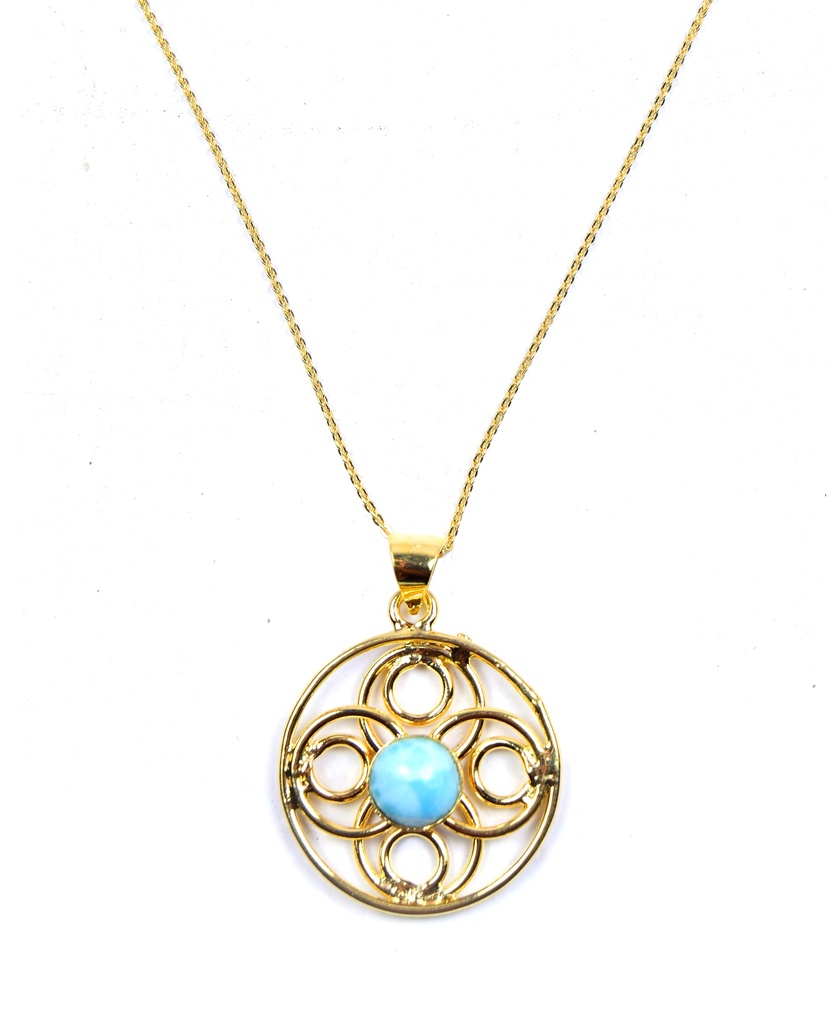 AUTO DORATO LARIMAR NECKLACE