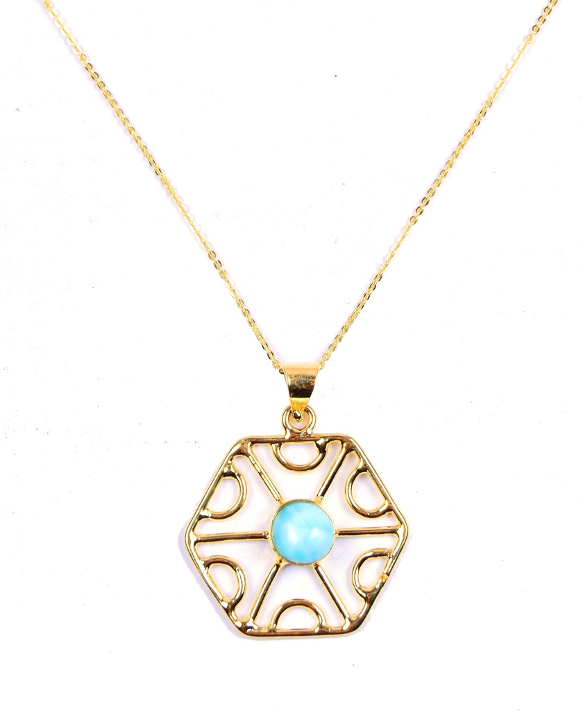 AUTO DORATO LARIMAR NECKLACE