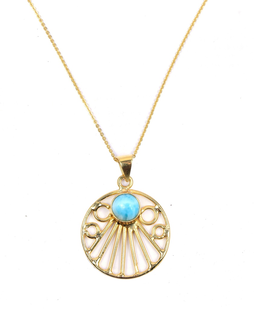 AUTO DORATO LARIMAR NECKLACE