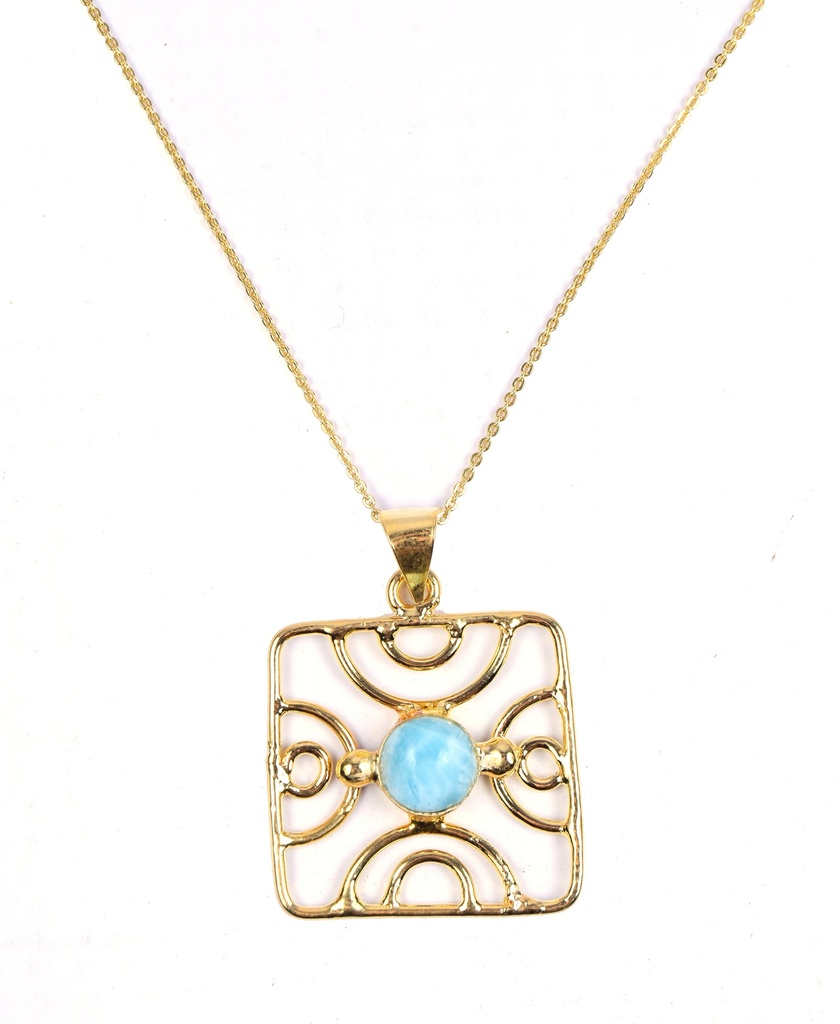 AUTO DORATO LARIMAR NECKLACE