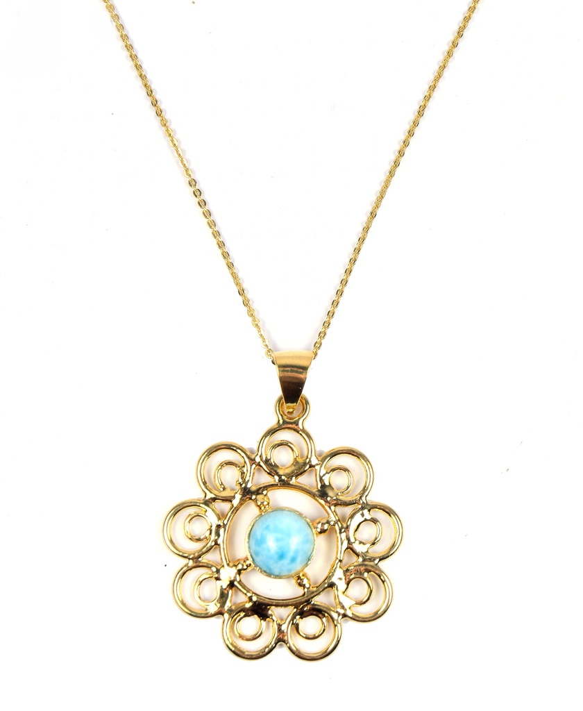 AUTO DORATO LARIMAR NECKLACE