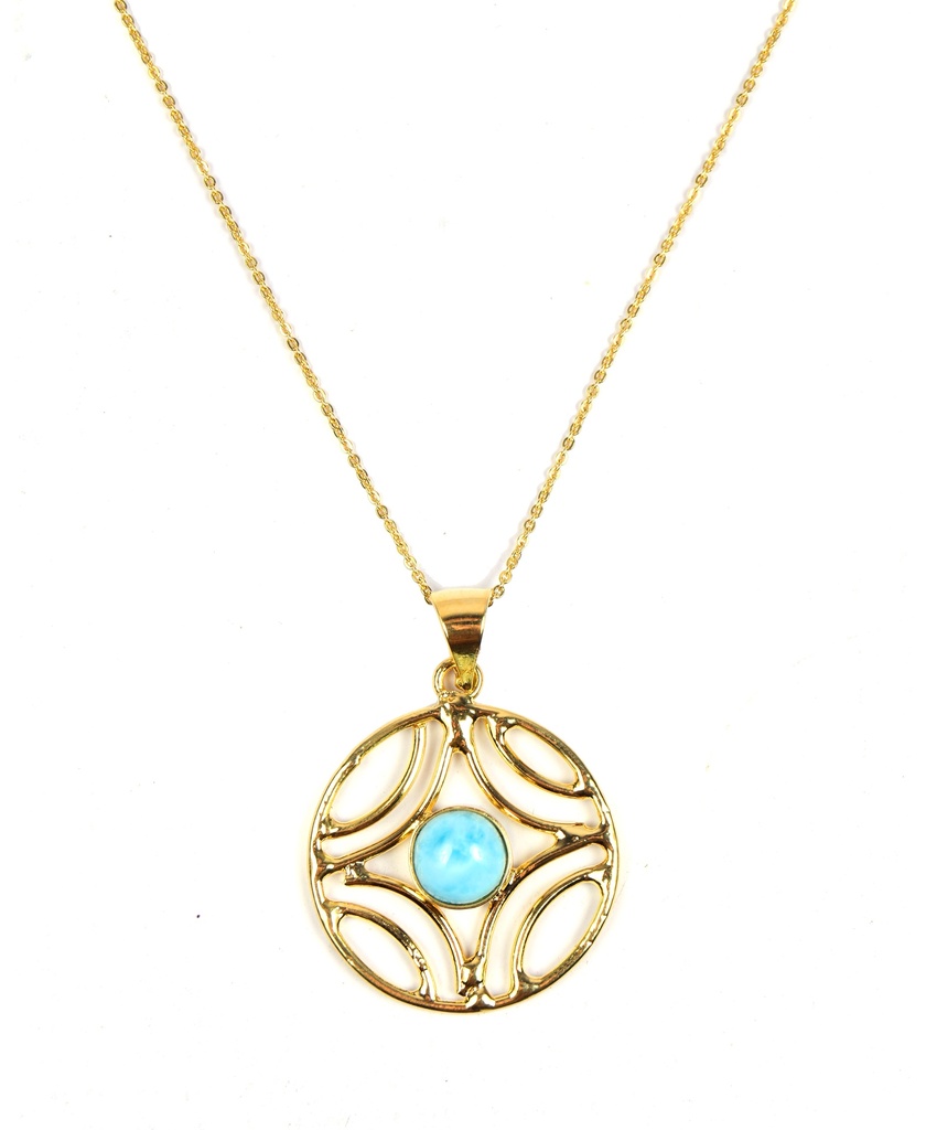 AUTO DORATO LARIMAR NECKLACE