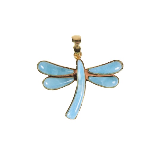[31197] BIG DORATO LARIMAR DRAGONFLY PENDANT