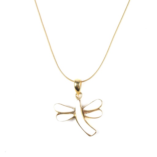 [31907] MEDIUM DORATO MOTHER PEARL DRAGONFLY NECKLACE