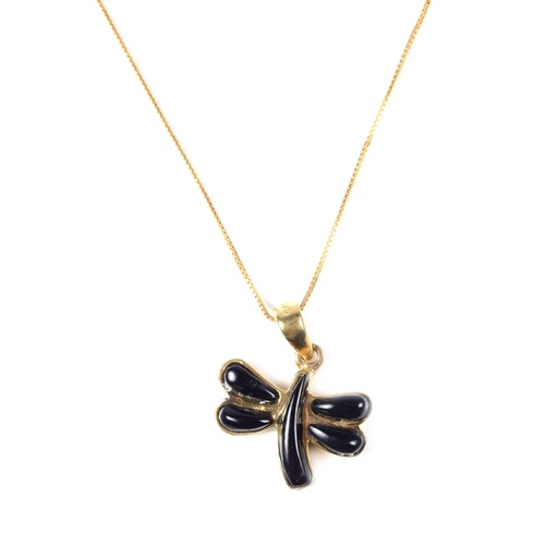 [31901] SMALL DORATO COW HORN DRAGONFLY NECKLACE