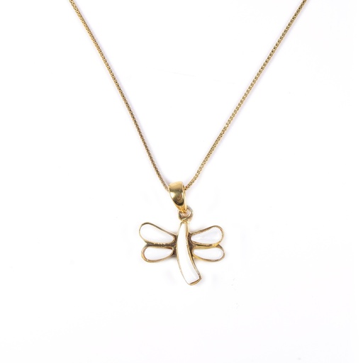 [31898] SMALL DORATO MOTHER PEARL DRAGONFLY NECKLACE