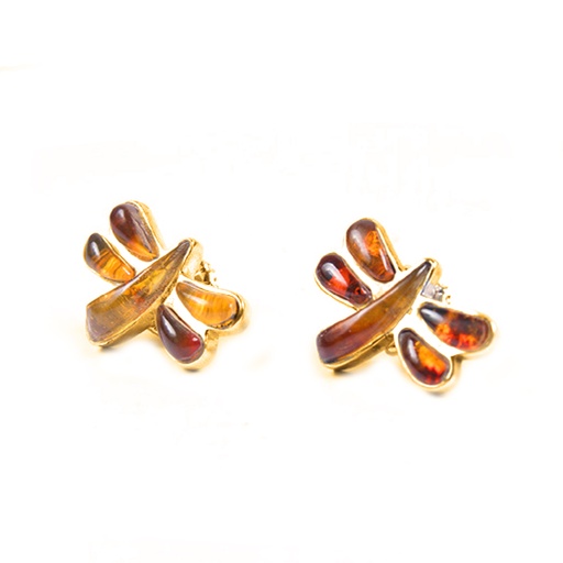 [30841] SMALL DORATO AMBER DRAGONFLY EARRINGS
