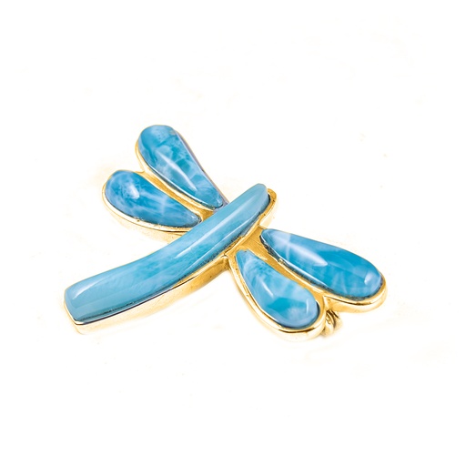 [30827] BIG DORATO LARIMAR DRAGONFLY PIN