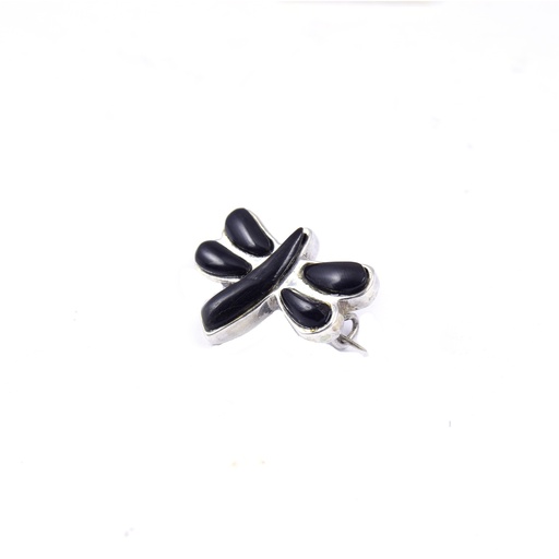 [31575] SMALL SILVER COW HORN DRAGONFLY PIN