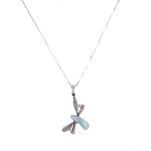 [30124] SOPHIA SILVER LARIMAR NECKLACE