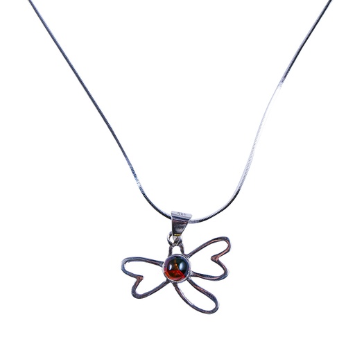 [31594] SILUETA SILVER AMBER NECKLACE