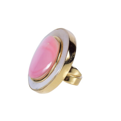 [32147] BIG DORATO MOTHER PEARL AND PINK SEA SHEL LUZ RING