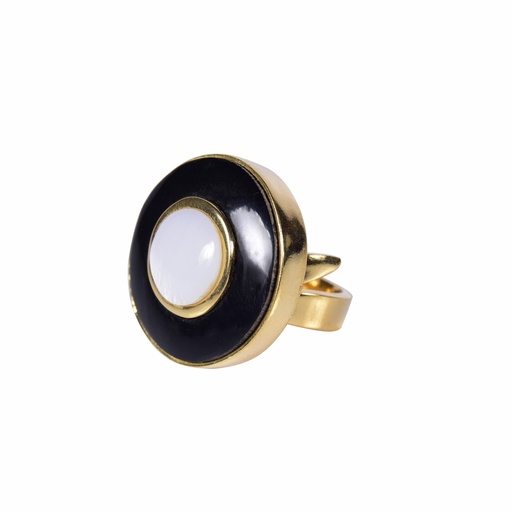 [31713] SMALL DORATO COW HORN AND MOTHER PEARL LUZ RING