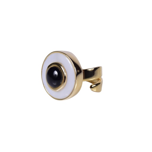 [32154] MINI DORATO MOTHER PEARL AND COW HORN LUZ RING
