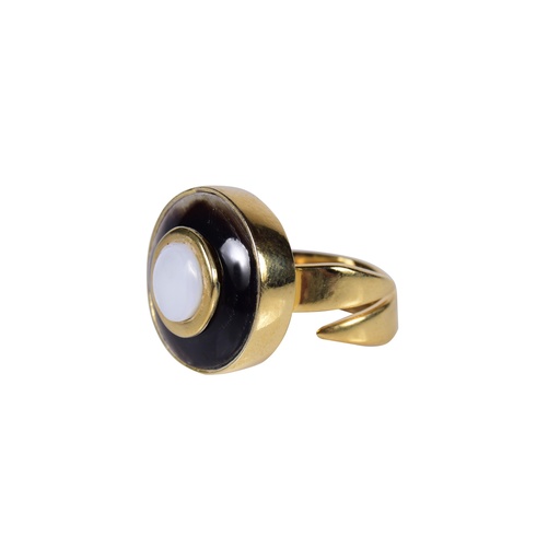 [32156] MINI DORATO COW HORN AND MOTHER PEARL LUZ RING