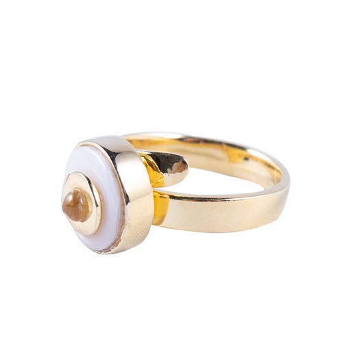 [32218] BABY DORATO MOTHER PEARL AND AMBER LUZ RING