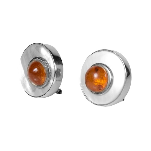 [30051] SMALL SILVER MOTHER PEARL AND AMBER LUZ EARRINGS