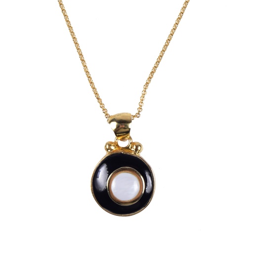 [31712] SMALL DORATO COW HORN AND MOTHER PEARL LUZ NECKLACE