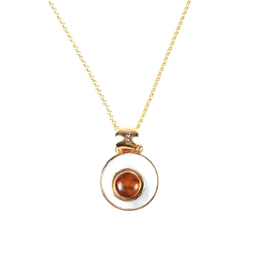 [30661] MINI DORATO MOTHER PEARL AND AMBER LUZ NECKLACE
