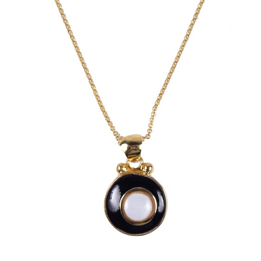 [32138] MINI DORATO COW HORN AND MOTHER PEARL LUZ NECKLACE