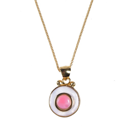 [32135] MINI DORATO MOTHER PEARL AND PINK SEA SHEL LUZ NECKLACE