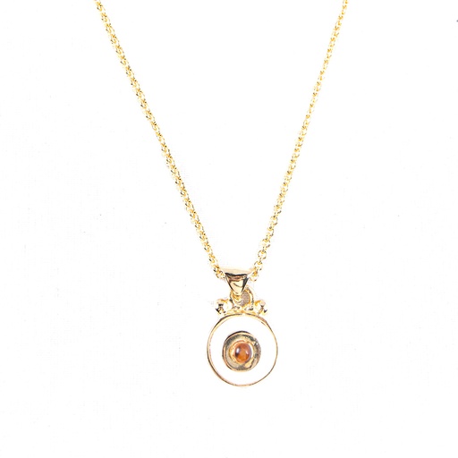 [32217] BABY DORATO MOTHER PEARL AND AMBER LUZ NECKLACE