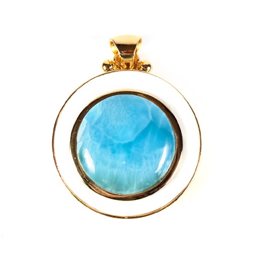 [30985] MEDIUM DORATO MOTHER PEARL AND LARIMAR LUZ PENDANT