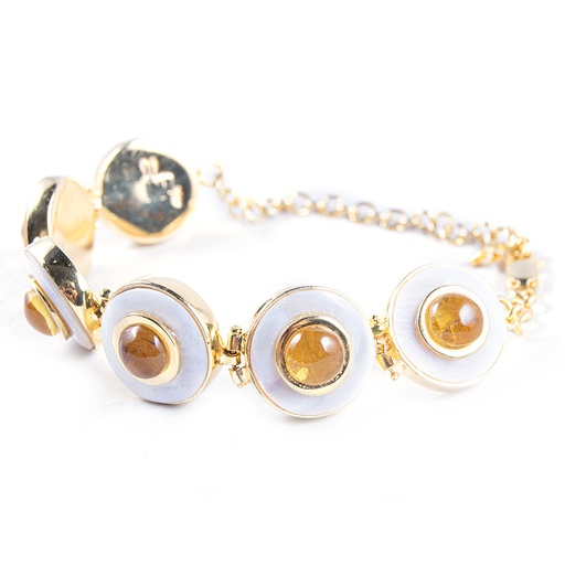 [30740] MINI DORATO MOTHER PEARL AND AMBER LUZ BRACELET