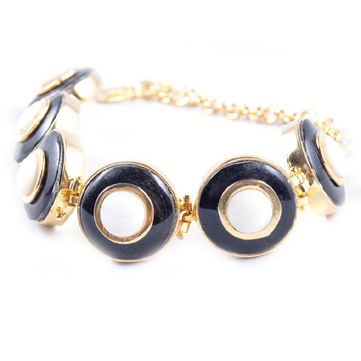[32174] MINI DORATO COW HORN AND MOTHER PEARL LUZ BRACELET
